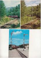 16 db MODERN magyar vasúti képeslap: Budapest, Hűvösvölgyi kisvasút, Széchenyi hegyi gyermekvasút, ú...