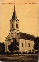 1908 Szépliget, Schönau, Gajdobra; Római katolikus templom. W.L. 2002. Jakovácz András kiadása / Catholic church (ázott / wet damage)