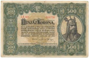 1920. 500K "Orell Füssli Zürich" nyomdahely jelöléssel, "5A 001 268776" T:F Adamo K33