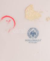 Hollóházi Hajnalka mintás levél alakú kínáló, jelzett, hibátlan, h: 20 cm