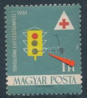 1961 Egészségügy 1Ft a jelzőlámpán piros festékpötty