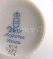 Augarten Wien bécsirózsás váza pár. Jelzett, hibátlan, m: 15 cm