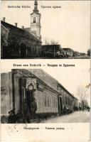 1914 Erdővég, Erdewik, Erdevik; Serbische Kirche, Hauptgasse / Szerb ortodox templom, Fő utca, üzlet / Serbian Orthodox church, main street, shop (EB)