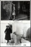 cca 1989 előtt készült 13 magyar film egy-egy jelenetei, 13 db vintage produkciós filmfotó (vitrinfotó, lobbyfotó) ezüst zselatinos fotópapíron, a használatból eredő (esetleges) kisebb hibákkal, 18x24 cm