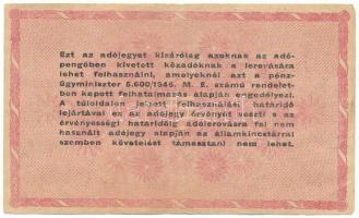 1946. 1.000.000AP 6 jegyű sorszámmal, hátoldalon fordított címerrel T:F, szakadások