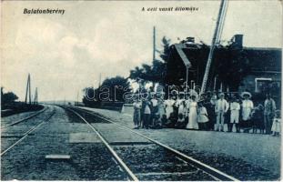 1921 Balatonberény, Déli vasútállomás, sorompó (EK)