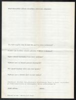 cca 1945-1949 A Magyarországi Szimbolikus Nagypáholy tagfelvételi nyomtatványa, kétoldalas, kitöltet...