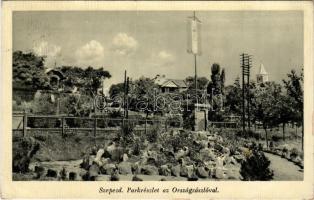 1942 Balatonszepezd, Szepezd; park és országzászló (EK)