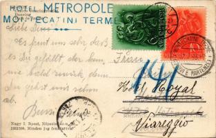 1938 Siófok, Casino Dancing részlet belső + "Hotel Metropole Montecatini Terme" felülnyomá...