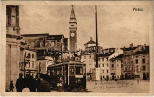 1925 Piran, Pirano; square, tram (r)