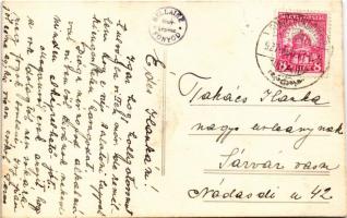 1927 Fonyód, vasútállomás részlete vasutasokkal. Bellainé photo