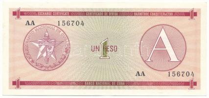 Kuba DN(1985) 1P "A" (deviza igazolás) T:XF Cuba ND(1985) 1 Peso "A" (Foreign Exchange Certificate) C:XF Krause P#FX1