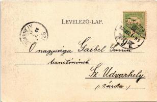 1902 Budapest XIII. Margitsziget, Lóvonat, lóvasút. Kampmann H. / Pferdebahn auf der Margarethen-Ins...