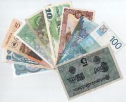 10db vegyes külföldi bankjegy tétel, benne Német, Csehszlovák, Jugoszláv, stb. T:AU-F