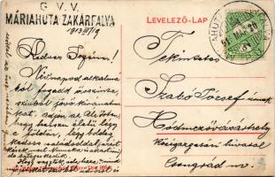 1913 Máriahuta-Zakárfalva, Marienhütte, Mária Huta-Zakarovce (Gölnicbánya, Göllnitz, Gelnica); vasút...