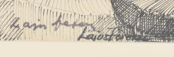 Lajos Ferenc (1912-1998): Mesetáj. Tus, papír, jelzett, paszpartuban, 32,5×23 cm