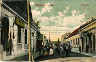 Balázsfalva, Blasendorf, Blaj; Nagy utca, Sinberger Salamon üzlete / street, shops (fa)