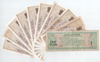 Kína / Deviza tanúsítvány 1979. 10f (9db, közte sorszámkövetők és közeli sorszámok) + 10Y T:F közte ...