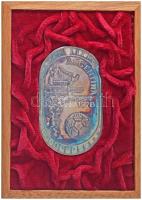 1978. "Labdarúgó VB Argentina" peremén jelzett, stadion formájú Ag plakett, tanúsítvánnyal, fa dísztokban (67,63g/1.000/43x72mm) T:UNC (eredetileg PP) patina