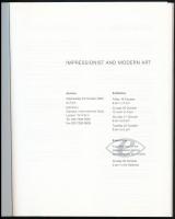 Sotheby's modern és impresszionista művészeti árverésének katalógusa, 2002. Angol nyelven. 139+...