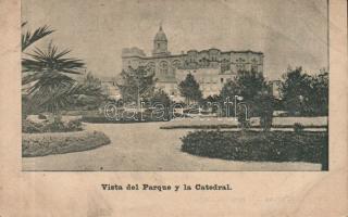 Málaga park and cathedral (fa)