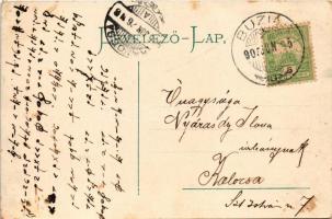 1905 Buziásfürdő, Baile Buzias; Szent Antal kút és tó részlet, montázs babákkal és gólyákkal. Francz...