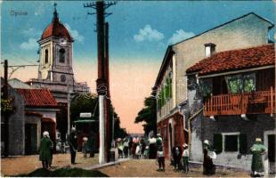 1917 Opicina, Opcina (Trieste); Chiesa di San Bartolomeo Apostolo / church, tram