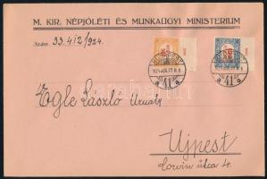 1924 Budapest helyi hivatalos levél 1.500K bérmentesítéssel