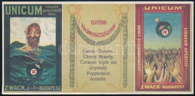 Zwack J. és Társai Likőrgyár Unicum reprint számolócédula tömb, 19 db-os
