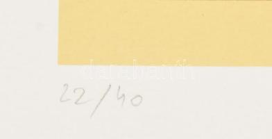 Konok Tamás (1930-2020): Geometrikus kompozíció, 1991. Szitanyomat, papír, jelzett, számozott (22/40...