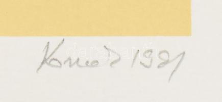 Konok Tamás (1930-2020): Geometrikus kompozíció, 1991. Szitanyomat, papír, jelzett, számozott (22/40...