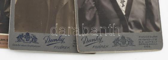 cca 1900-1920, 12 darab keményhátú fotó erdélyi műtermekből, közte Kolozsvár, Máramarossziget, Maros...