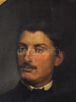 Jelzés nélkül, XIX. sz. közepe-második fele: Portré. Olaj, vászon. 72x57 cm. Antik, sérült fakeretbe...