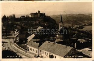 1959 Borostyánkő, Bernstein; vár, templom. Foto Blasy (Oberwart) / castle, church (fl)