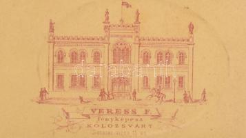 cca 1890, Öreg hölgy porcelánkép utánzatú portréja, keményhátú fotó Veress Ferenc kolozsvári műtermé...