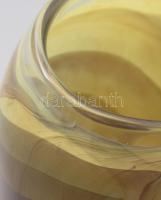 N. Hamza Erzsébet (1944-2022): Hutaváza. 1980 körül, anyagában fátyolosan színezett üveg, jelzett, h...