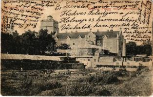 1909 Lajtabruck, Bruck an der Leitha; Schloss Prugg mit Palmenhaus / Pálmaház a Prugg kastély kertjében. H. Effenberger kiadása / palm house in the castle garden (apró lyukak / tiny pinholes)