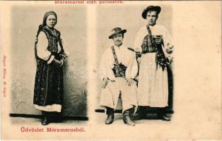 Máramaros, Maramures; Oláh parasztok. Berger Miksa kiadása / Romanian folklore