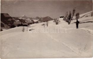 Kitzbühel, Alpiner Wintersportplatz (Tirol) / winter sport field. Jos. Herold 1909 photo (fl)