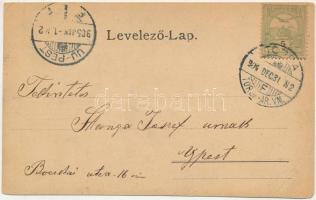 1904 Torda, Turda; Sóbánya, híd. Botár T. kiadása / salt mine, bridge. Art Nouveau, floral (vágott /...