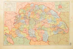 1942 Nagy-Magyarország politikai térképe / hegy- és vízrajzi térképe, kétoldalas, 1 : 2.500.000, M. ...