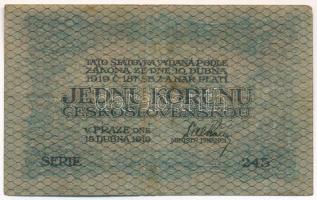 Csehszlovákia 1919. 1K T:F,VG Czechoslovakia 1919. 1 Koruna C:F,VG Krause 6.a
