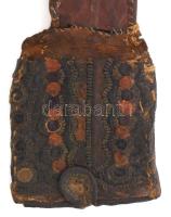 Erszény. Bőr, cca 19. sz. közepe, Kárpátalja, 13x11 cm