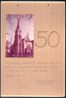 1988 Házi áldás, falra akasztható nyomtatvány kartontáblán, hátoldalán konfirmáció évfordulójára ado...