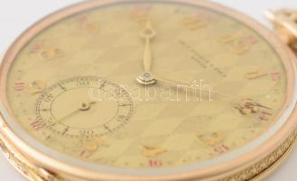 Tissot Locle 14K arany (Au) nyitott zsebóra, Jelzett, működő szerkezet, jelzett tok d: 50 mm Br 58,2...