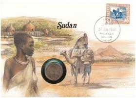 Szudán 1972. 5m bronz felbélyegzett borítékban, bélyegzéssel, német nyelvű tájékoztatóval T:UNC patina Sudan 1972. 5 Milliemes bronze in envelope with stamp, cancellation and with German description C:UNC patina