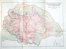 Kniezsa István:  Magyarország népei a XI-ik században. (Dedikált.) Budapest, 1938. (Szerző - Franklin-Társulat ny.) [2] + [367]-472 p. + 1 térkép (színes, kihajtható). Első kötetkiadás. Dedikált: "Mendöl Tibornak szeretettel: Kniezsa István. Debrecen, 1959. X. 9." Kniezsa István (1898-1965) nyelvész, nyelvtörténész, szlavista nyelvészeti kutatása az alaposan átpolitizált témát régészeti, nyelvészeti módszerrel járja körül. A tanulmány a honfoglalás utáni időben nyugaton egybefüggő, kelet felé haladva egyre inkább szigetszerűvé váló szláv jelenlétet azonosít a Felvidék folyóvölgyeiben. A szerző további szláv jelenlétet azonosít az Alföld egyes területein, a különösen ritkásan lakott Erdélyben viszont a magyarság lassú belső vándorlását vélelmezi, és kijelenti, hogy Erdély számos területen lassú vándoslása ellenére is a magyarság a térség első birtokba vevője, helységeinek a magyarság az első névadója, a románság lényegesen későbbi jövevénynek számít. A munka a XI. századi ország területén még törökös-bolgár, illetve germán népességgel is számol. A kötet végén a dolgozat etnikai tanulságait jól összefoglaló térképmelléklet. Prov.: Mendöl Tibor. [Mendöl Tibor (1905-1966) geográfus, egyetemi tanár, a hazai településföldrajz meghatározó szakértője.] (Különlenyomat az Emlékkönyv Szent István halálának kilencszázadik évfordulóján c. mű II. kötetéből.) Fűzve, enyhén sérült kiadói borítóban, a hátsó fedőborító elvált a könyvtesttől.