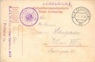 1916 Isonzo-Armee 1915 feliratú jelvény képe tábori levelezőlapon / WWI Austro-Hungarian K.u.K. mili...