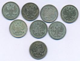 Orosz Birodalom 1901-1916. 10k Ag (8xklf) T:XF,VF patina
Russian Empire 1901-1916. 10 Kopeck Ag (8x...