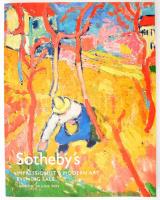 Sotheby's impresszionista és modern művészeti árverésének katalógusa, 2005. Angol nyelven. 171+1 p. Kiadói papírkötés, számos színes képpel, többek közt Chagall, Dali, Monet, van Gogh műveivel illusztrált.